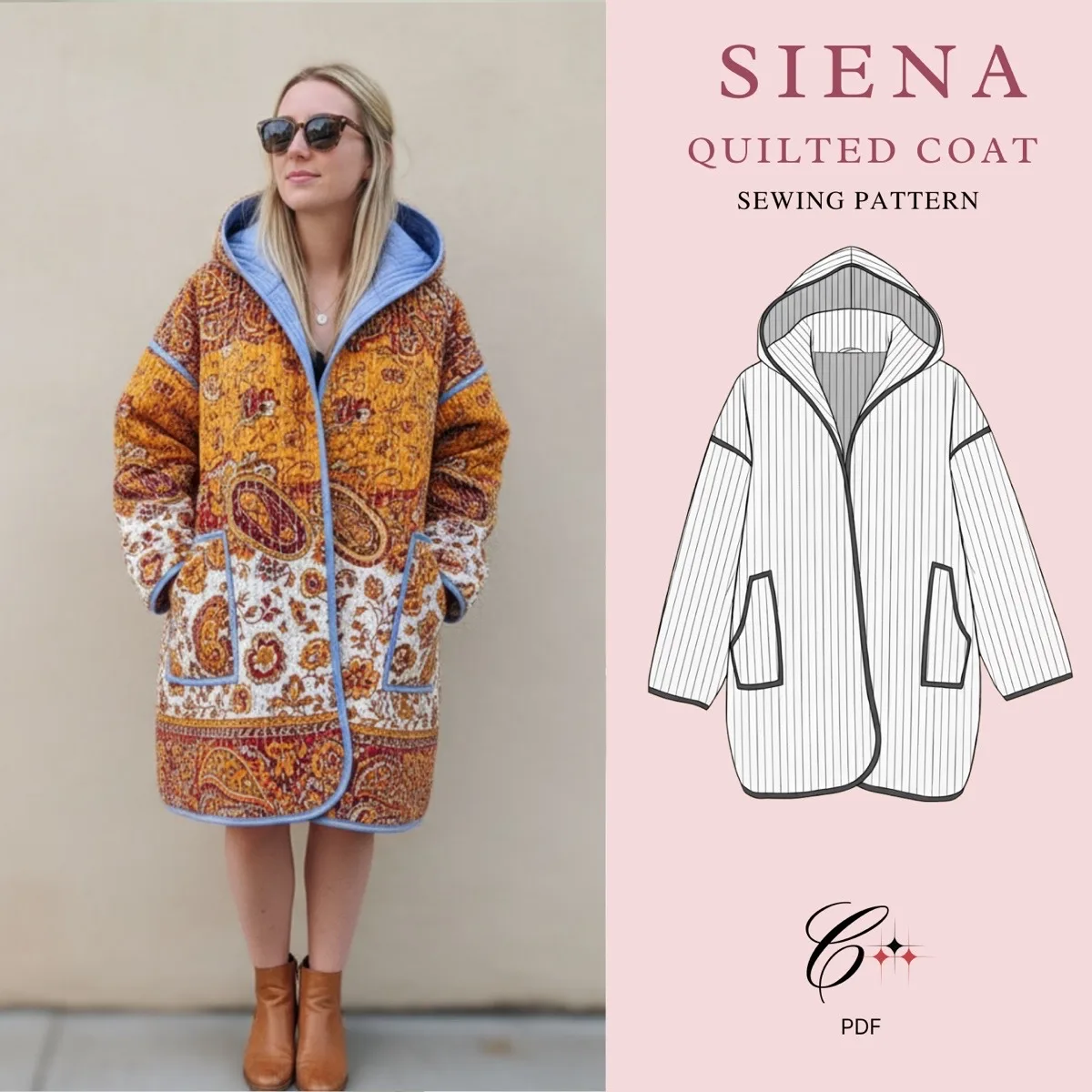 Siena Quilted Coat sewing pattern